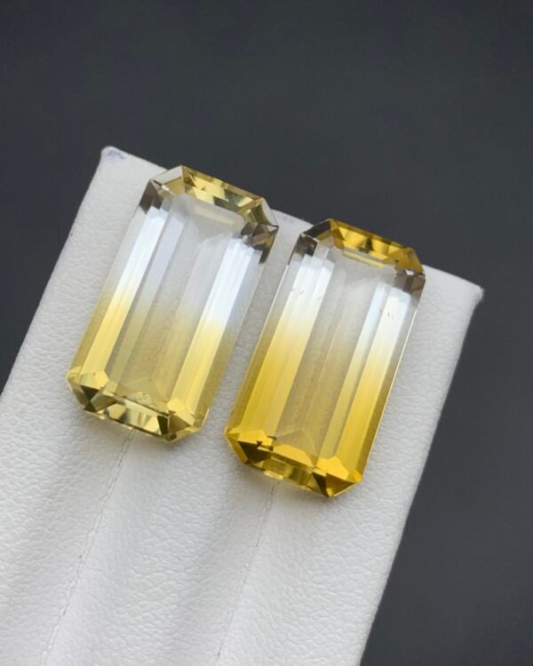 A pair of Natural Bi-Color Citrine Gemstone