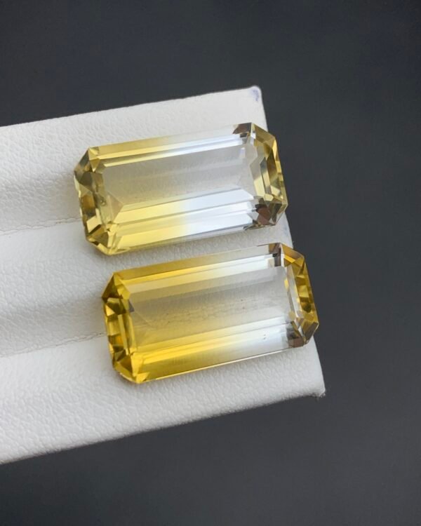 A pair of Natural Bi-Color Citrine Gemstone