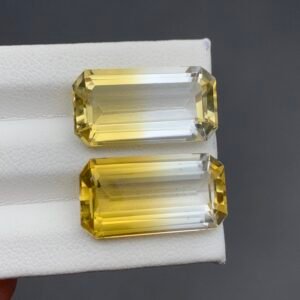 A pair of Natural Bi-Color Citrine Gemstone