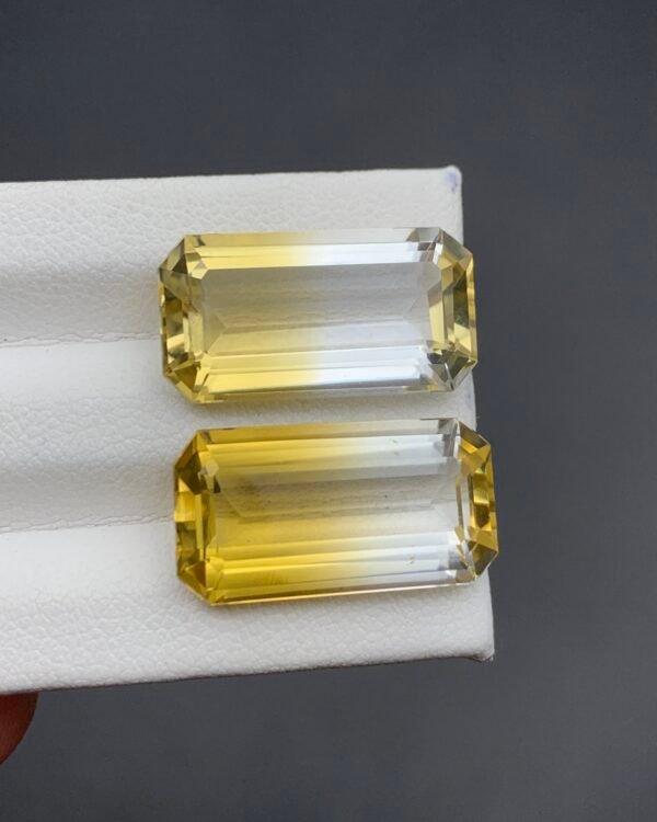 A pair of Natural Bi-Color Citrine Gemstone